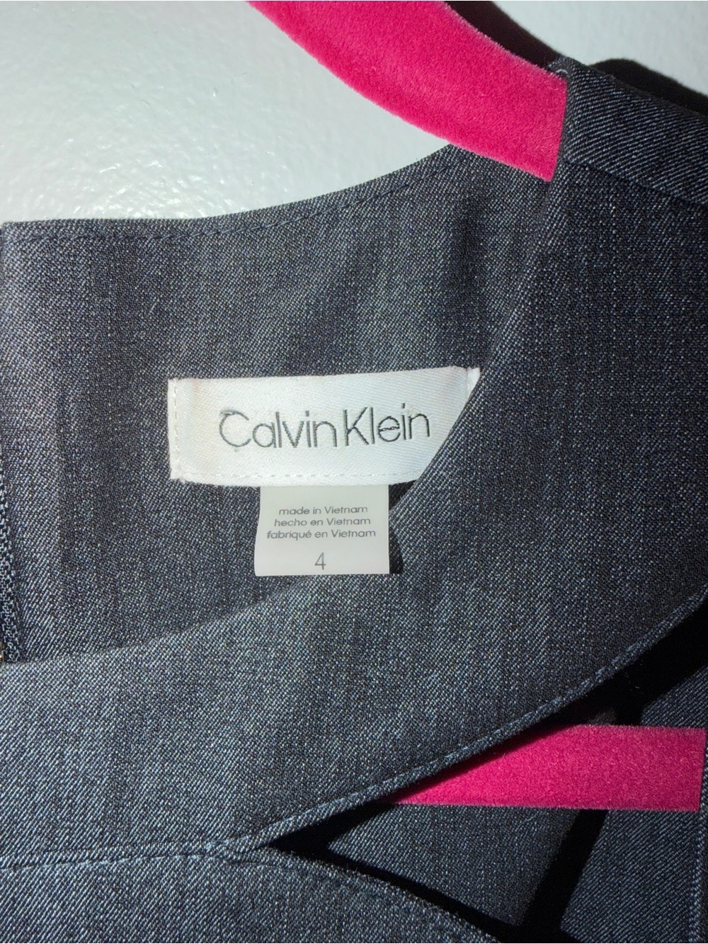 Calvin Klein dress sz 4 dark denim Sleeveless Sheath stretch knee length - Picture 4 of 4